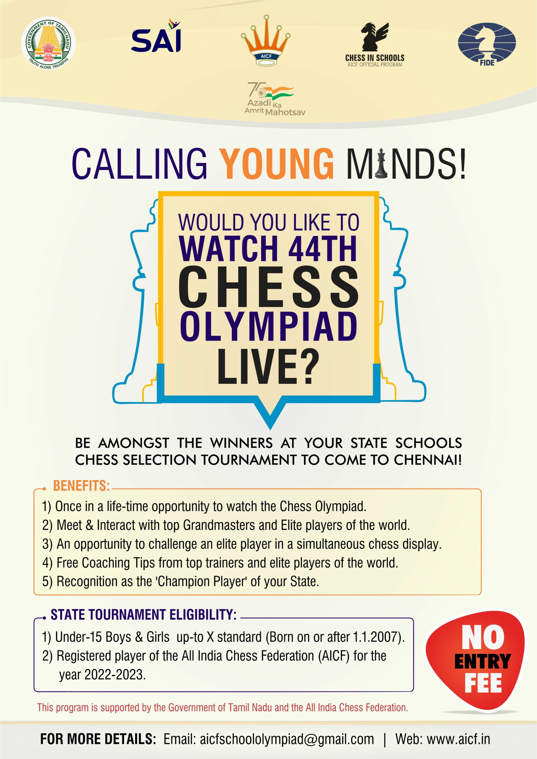 Chess Competitions At Schools To Promote Chess Olympiad