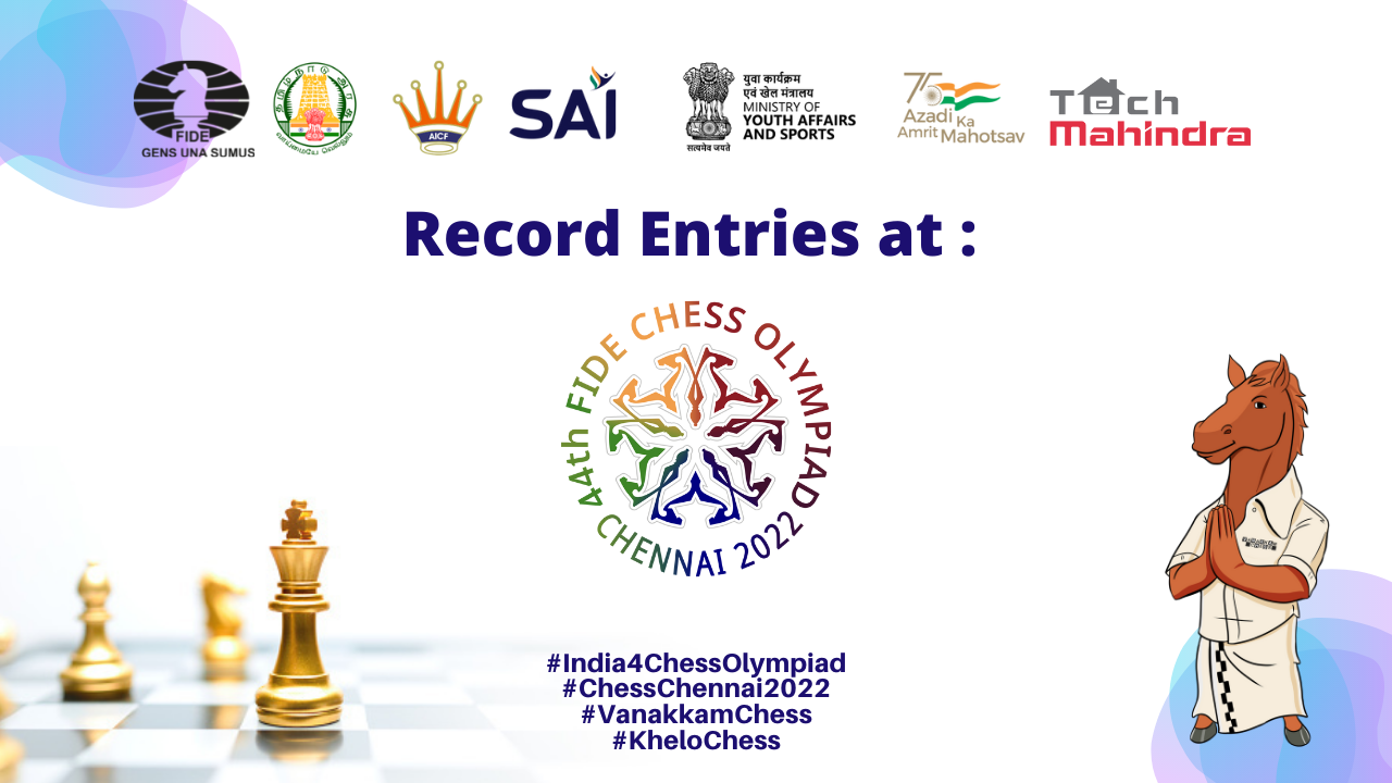 Record Entries for the 44th World Chess Olympiad in Chennai, India, 28